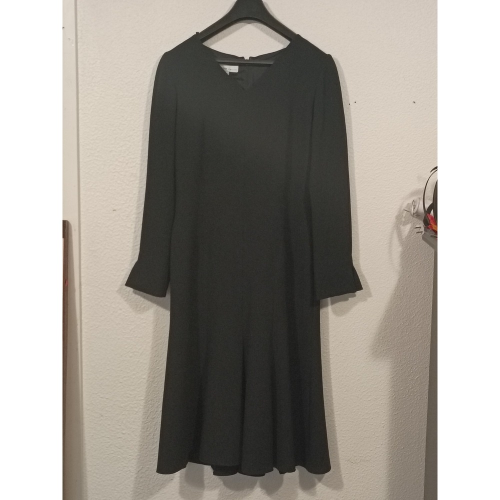 David Warren New York Flare Sleeve A-line Little Black Dress Long Sleeve Size 10